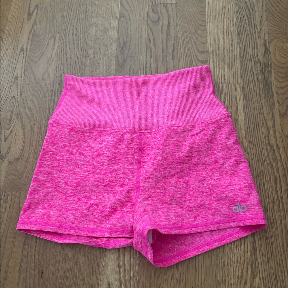 ALO Yoga Women's Pink High-Waisted Shorts xs